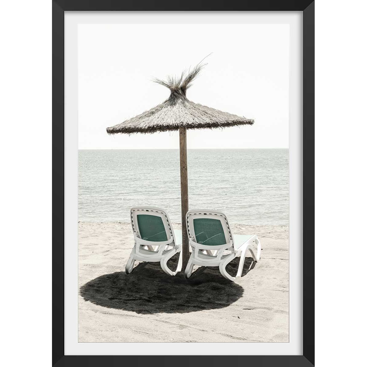 Poster coin d'ombre affiche + cadre en bois - noir, HEXOA