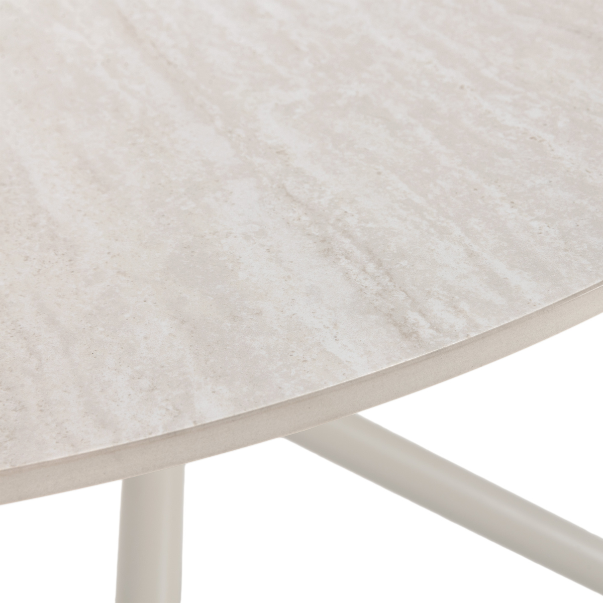 Table basse ronde avec pieds en métal - YSIA beige, CALICOSY