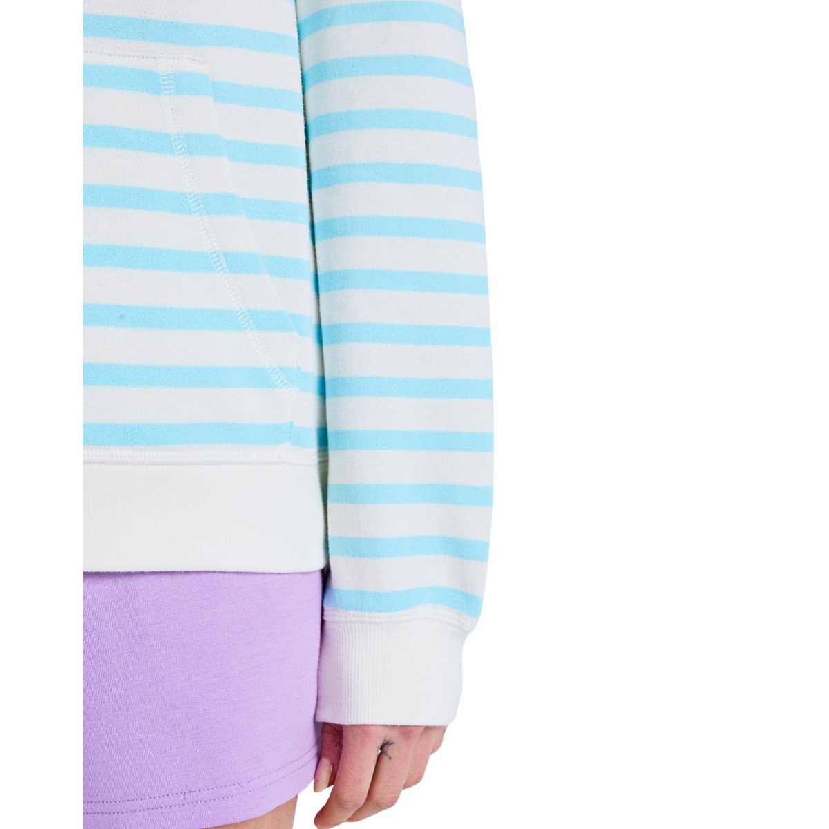 Sweat à capuche zippé rayé PERFECT STRIPE. bleu tanager turquoise small stripe, ROXY
