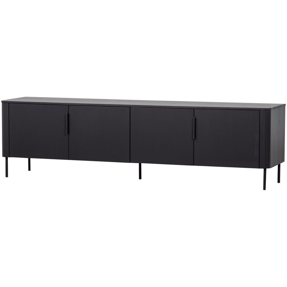 Meuble tv en pin 200 cm GUNNAR noir, WOOOD