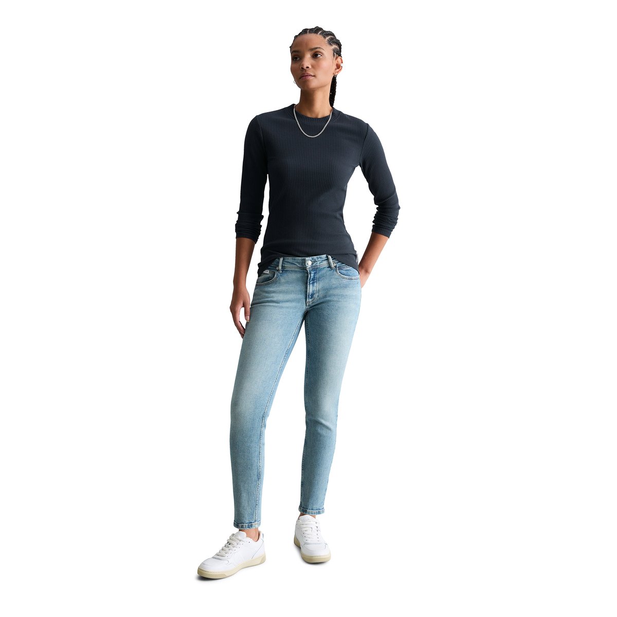 Jeans modèle Alva slim cropped en mélange de coton organique bleu clair, MARC O’POLO DENIM