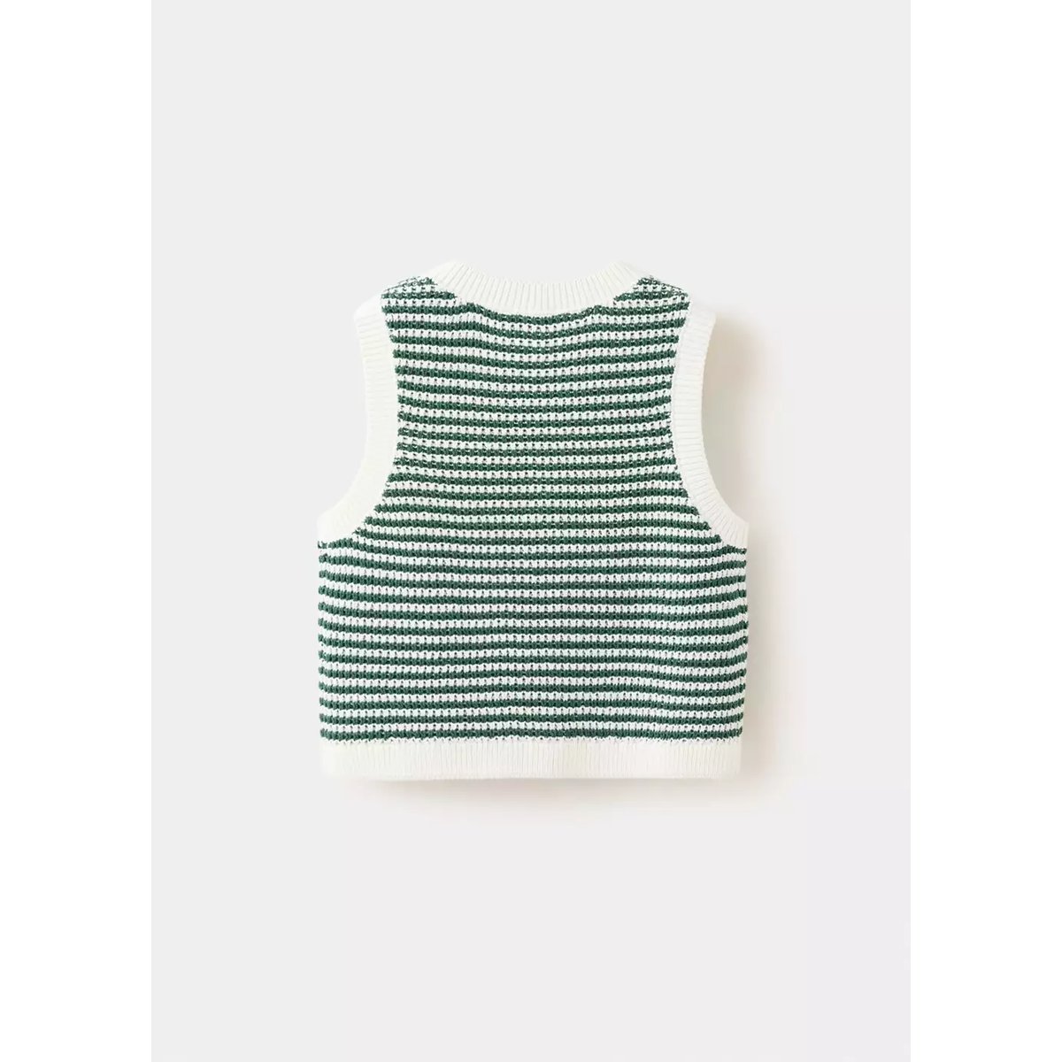 Gilet maille rayures vert, MANGO KIDS