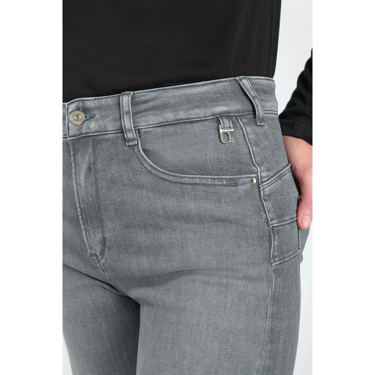 Jeans loose, large pulp wide leg , 7/8ème grey, LE TEMPS DES CERISES