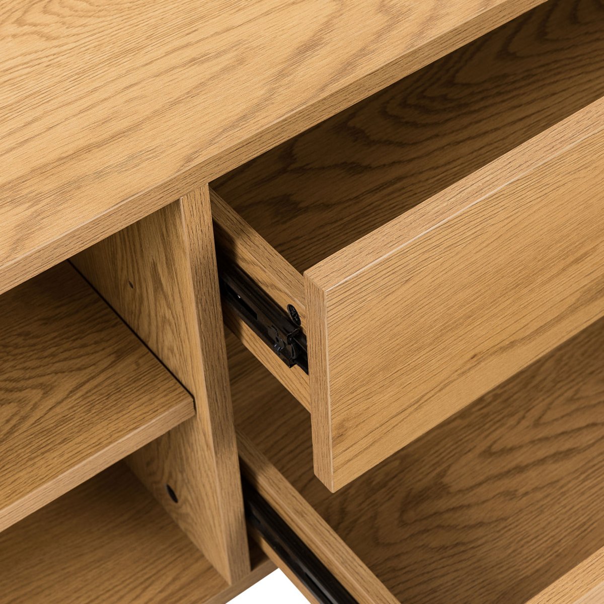 Meuble tv 2 tiroirs, 2 niches en bois L180cm- SINCE bois clair, DRAWER