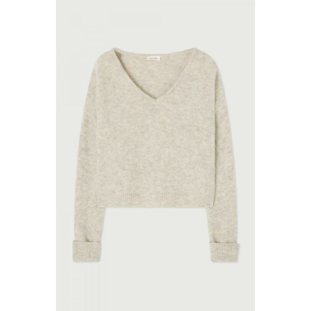 Pull ample col V, manches longues, EAST poudre, AMERICAN VINTAGE