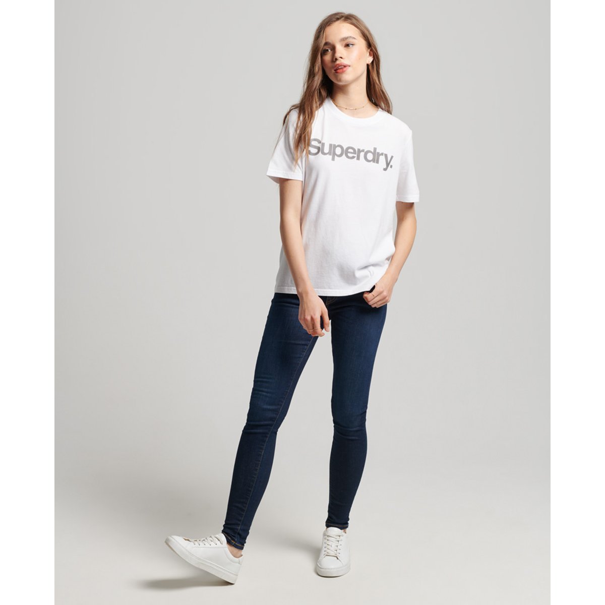 T-shirt Core Logo blanc éclatant, SUPERDRY