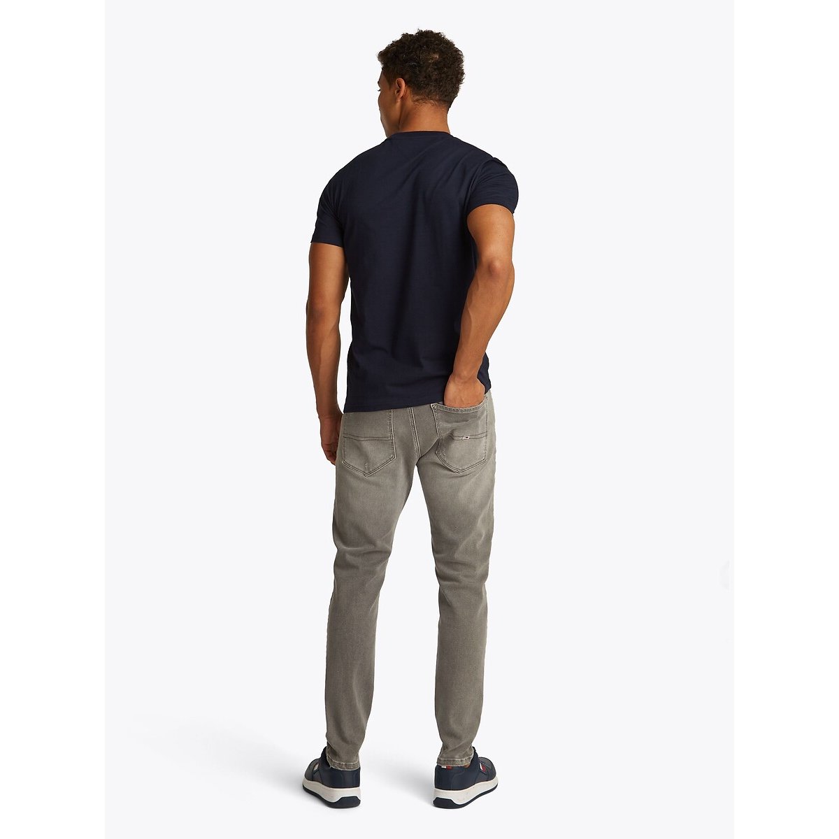 Pack of 2 Short Sleeve Slim Fit T-Shirts ecru + blue, TOMMY JEANS