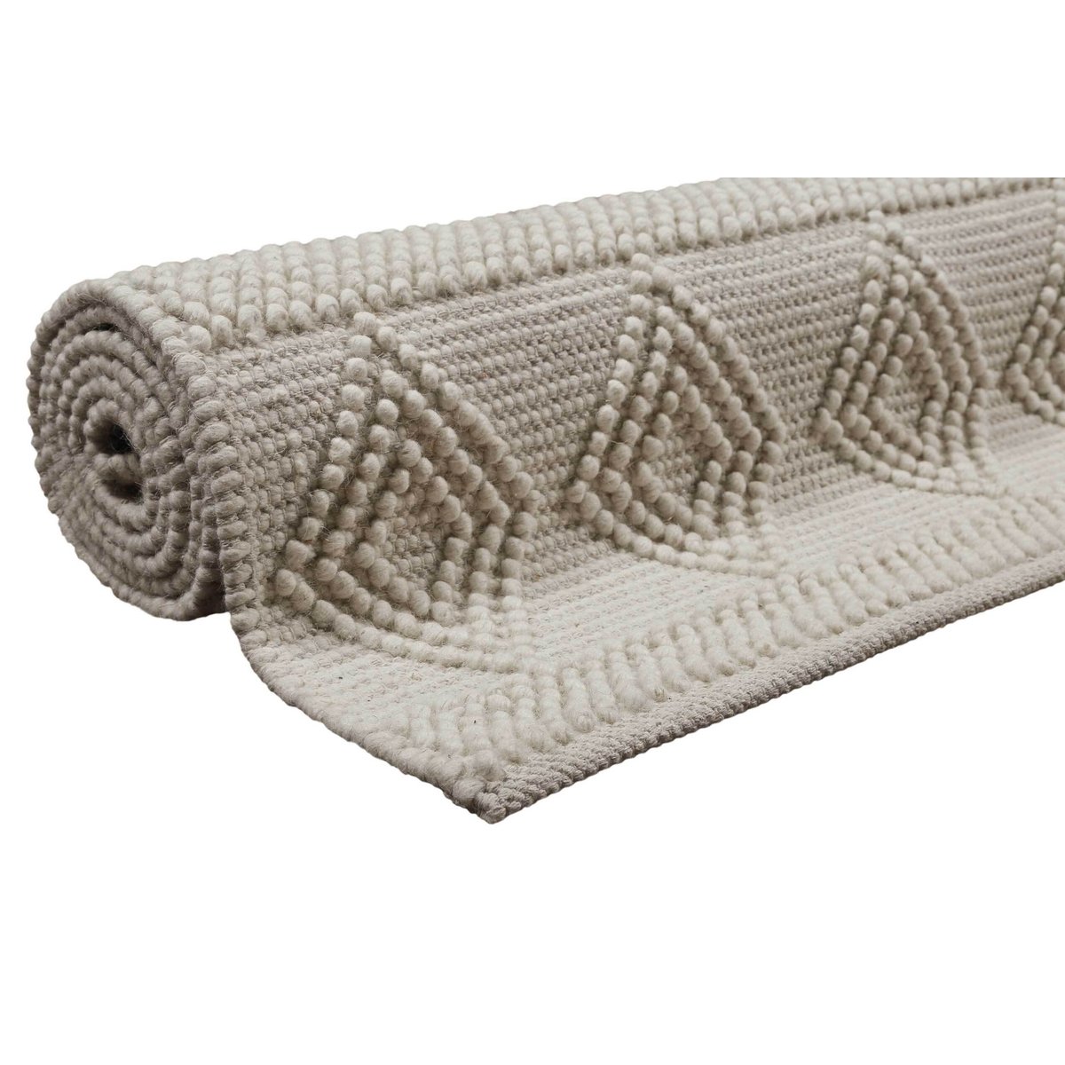 Tapis tissé main en laine et coton ,  Emmy blanc, ESPRIT