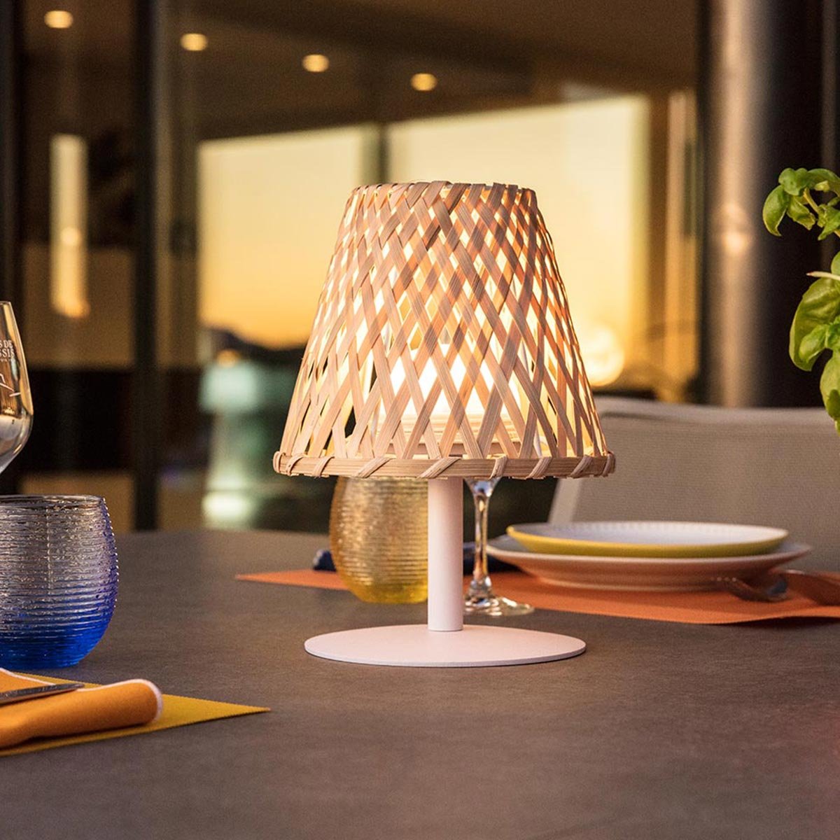 Lot de 2 lampes de table sans fil 2x IBIZA beige, LUMISKY