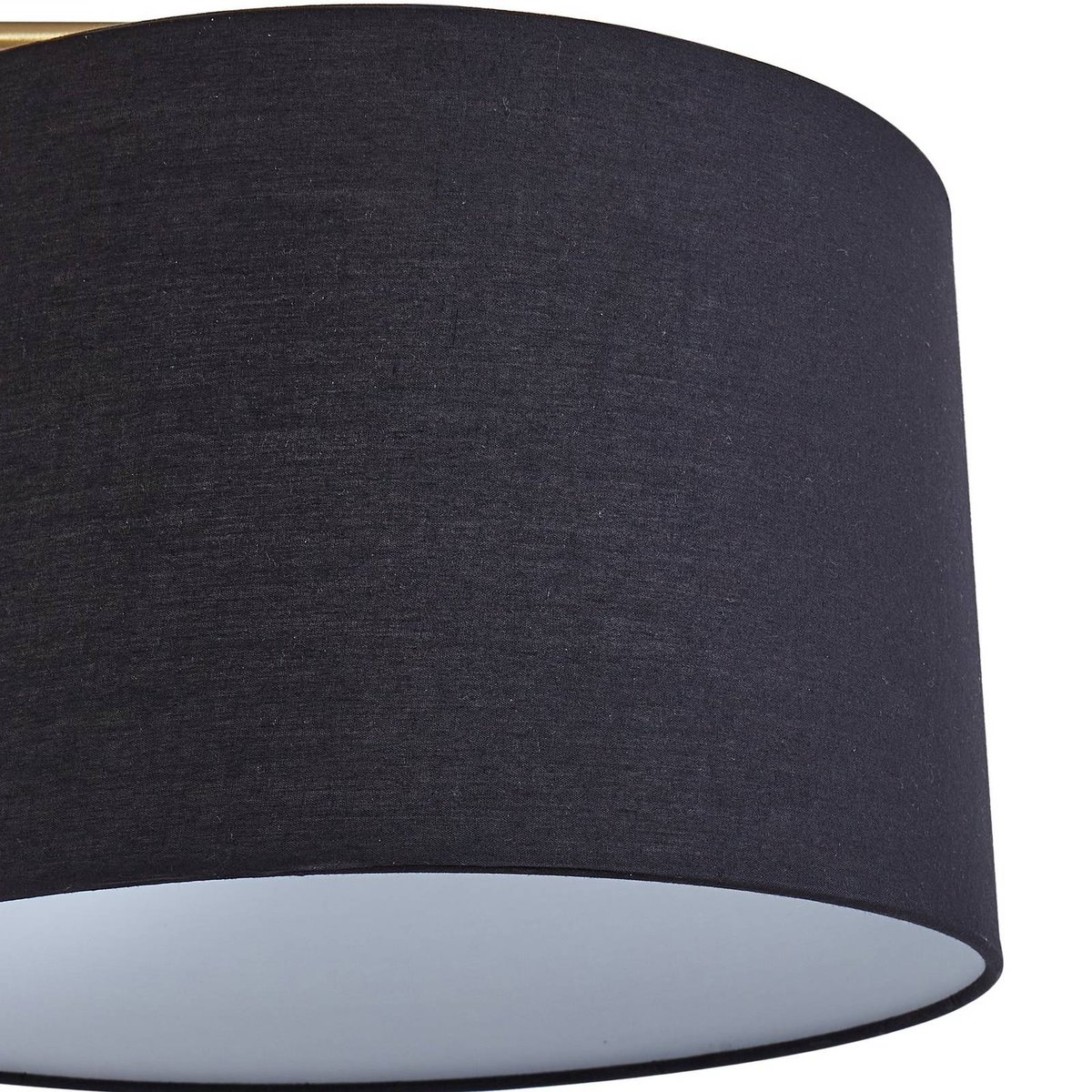 Lampadaire en textile moderne, Hillary noir, or, LINDBY