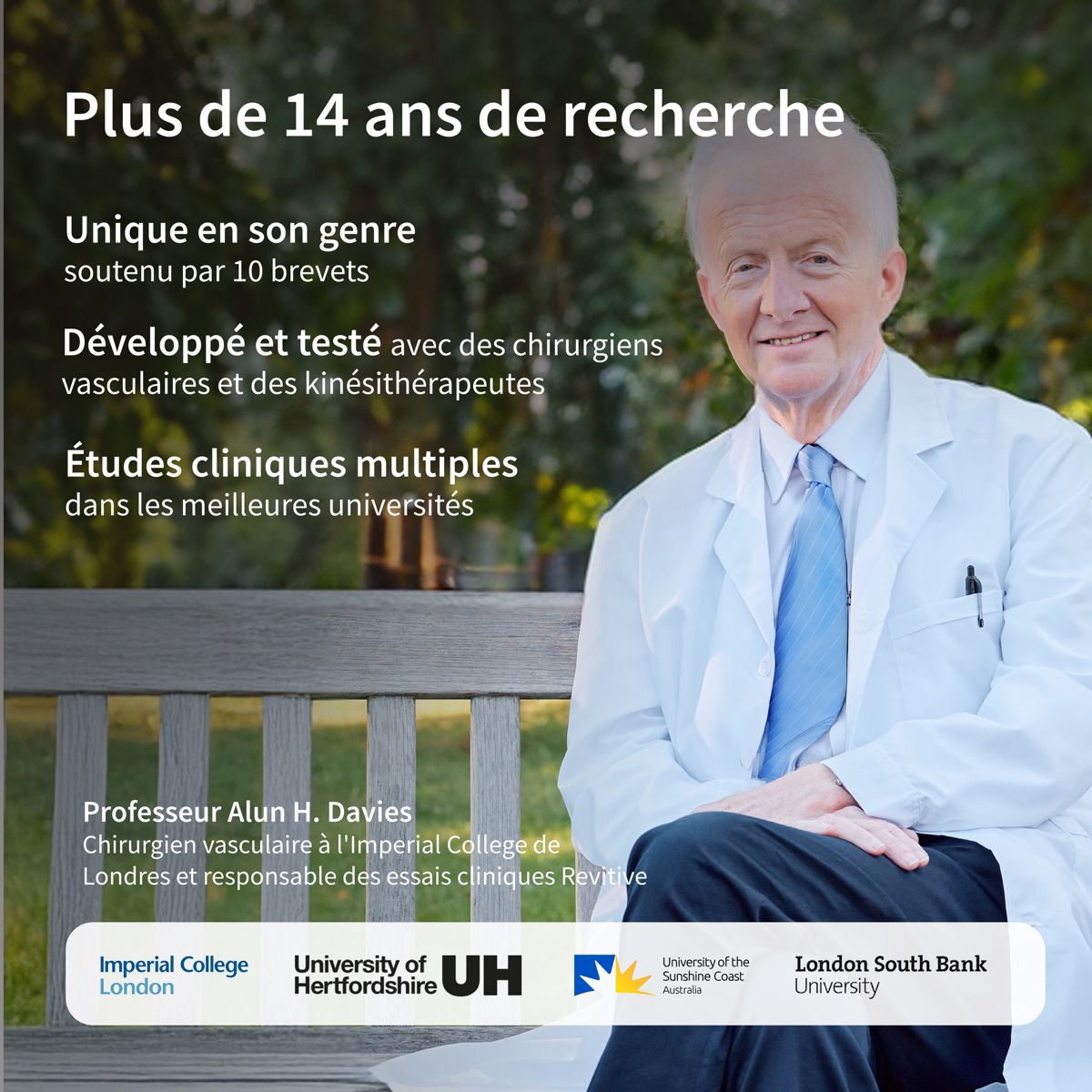 Stimulateur circulatoire Medic genou blanc + noir, REVITIVE