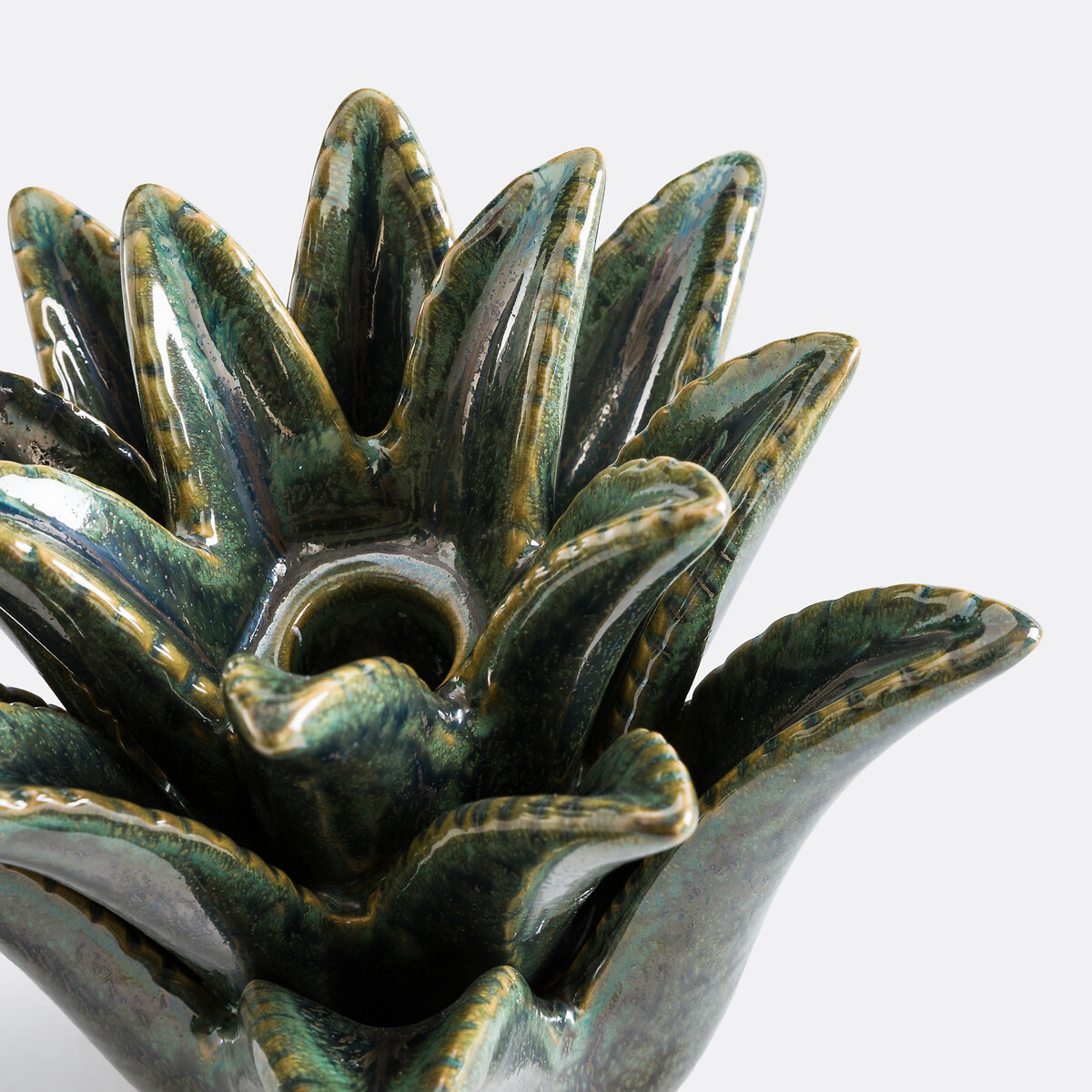 Tropia Ceramic Palm Candle Holder, Height 14.3cm green, LA REDOUTE INTERIEURS