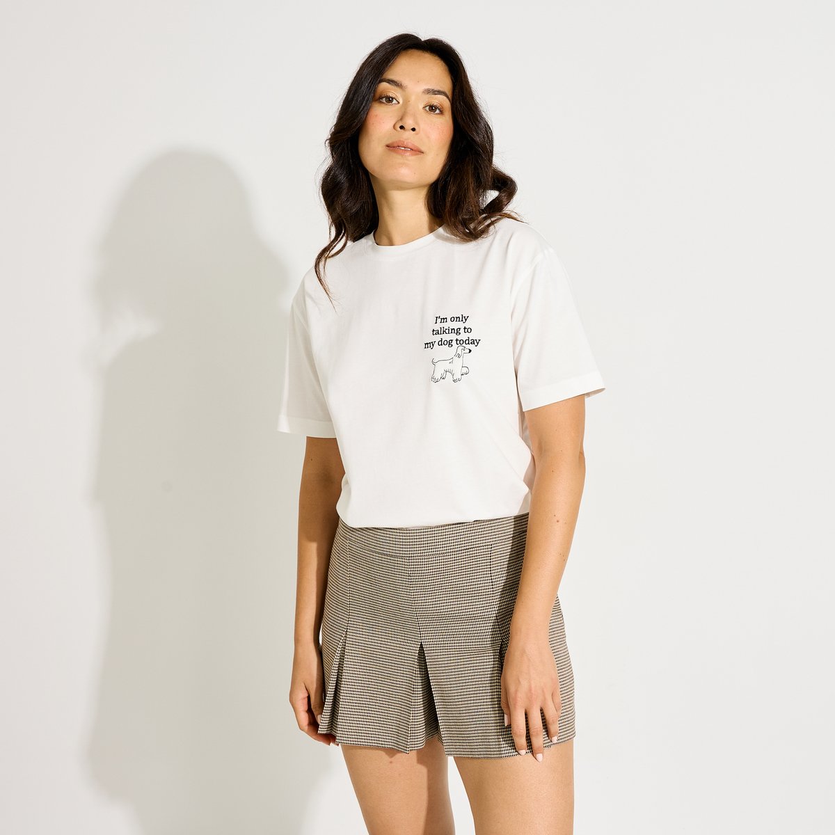T-shirt col rond blanc cassé blanc, GRAIN DE MALICE