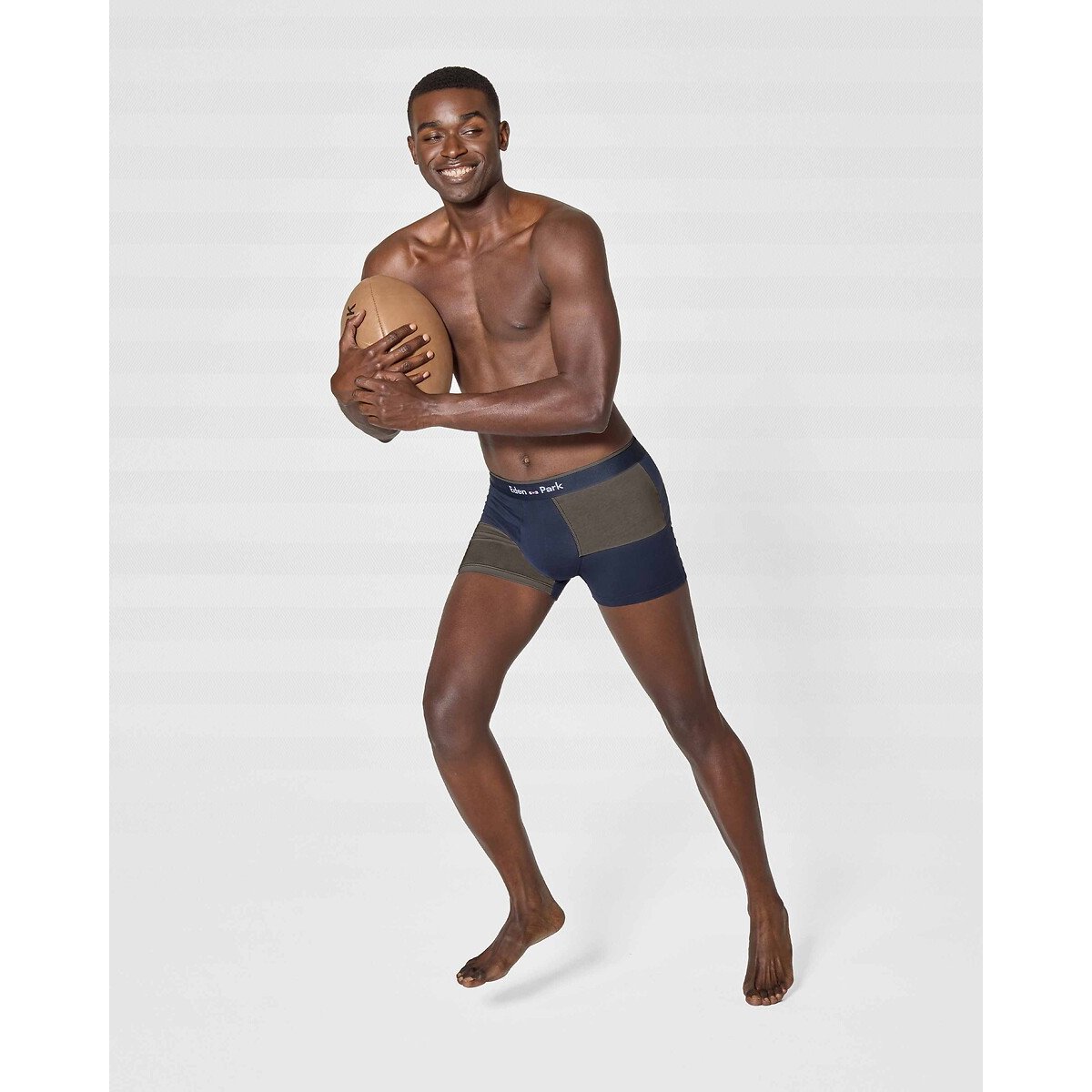 Lot de 2 boxers bleu marine + kaki, EDEN PARK