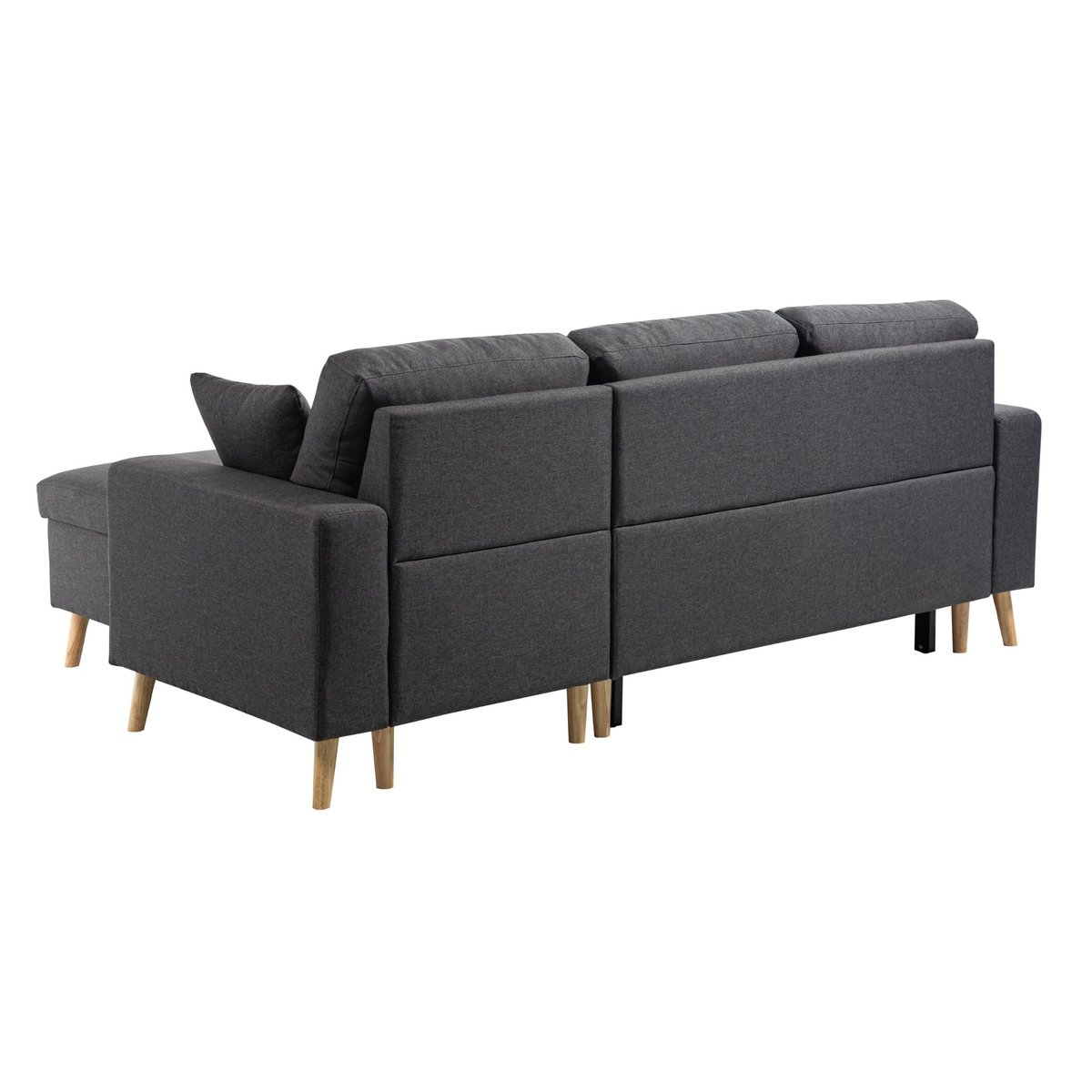 Canapé convertible d'angle 3 places anthracite, TERRE DE NUIT