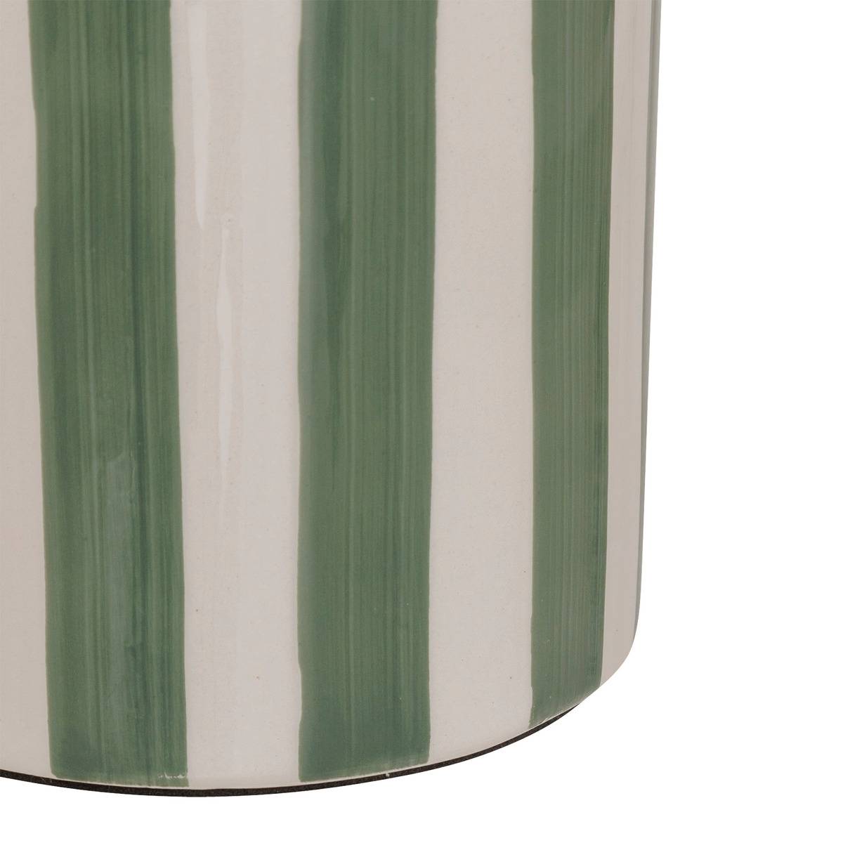 Lampe à poser céramique abat-jour coton FRIDA vert, ATMOSPHERA