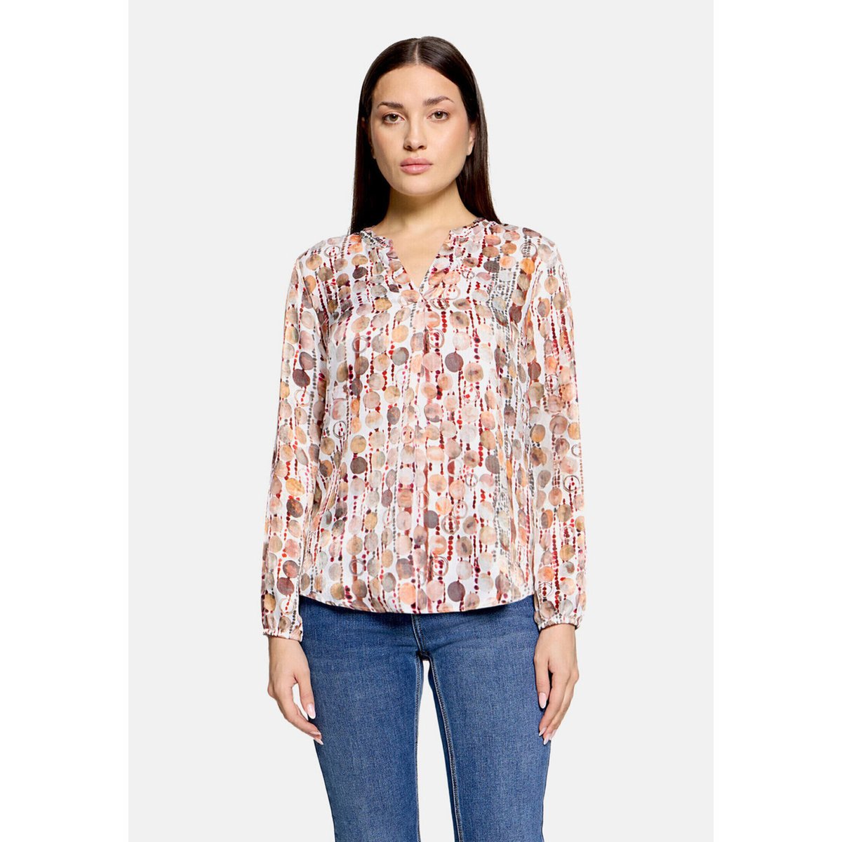 T-shirt façon blouse à motifs brown/red, CARTOON