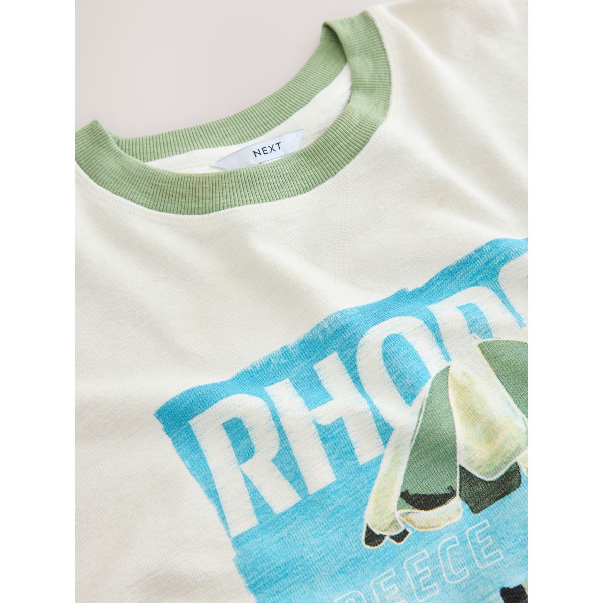 T-shirt droit à motif rhodes en été écru, NEXT