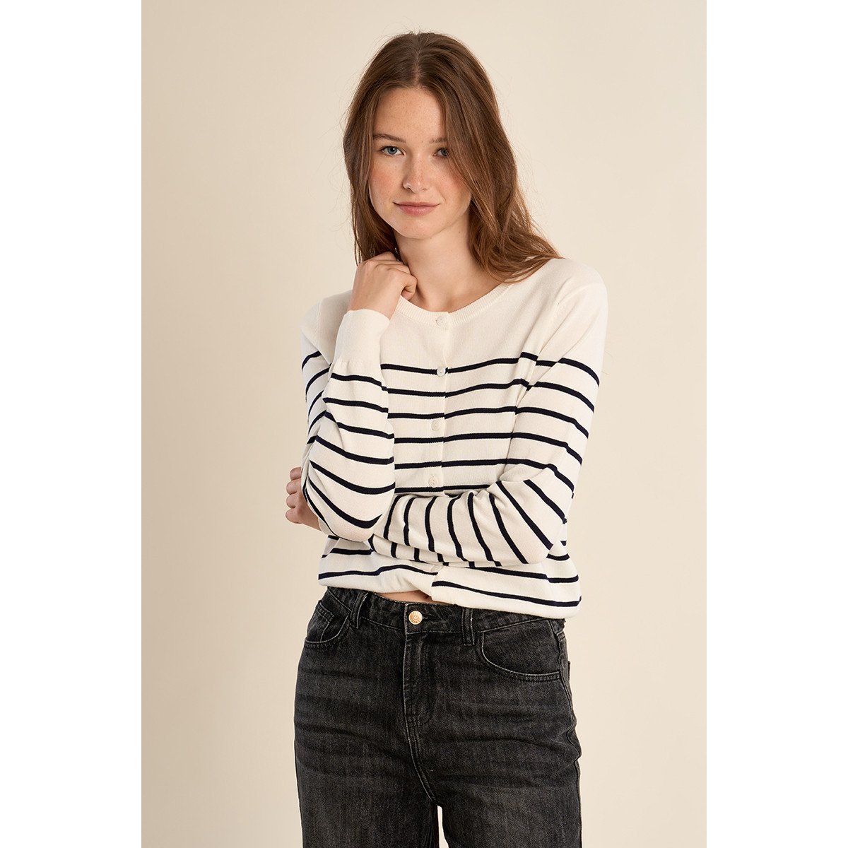 Gilet boutonné offwhite, MOLLY BRACKEN
