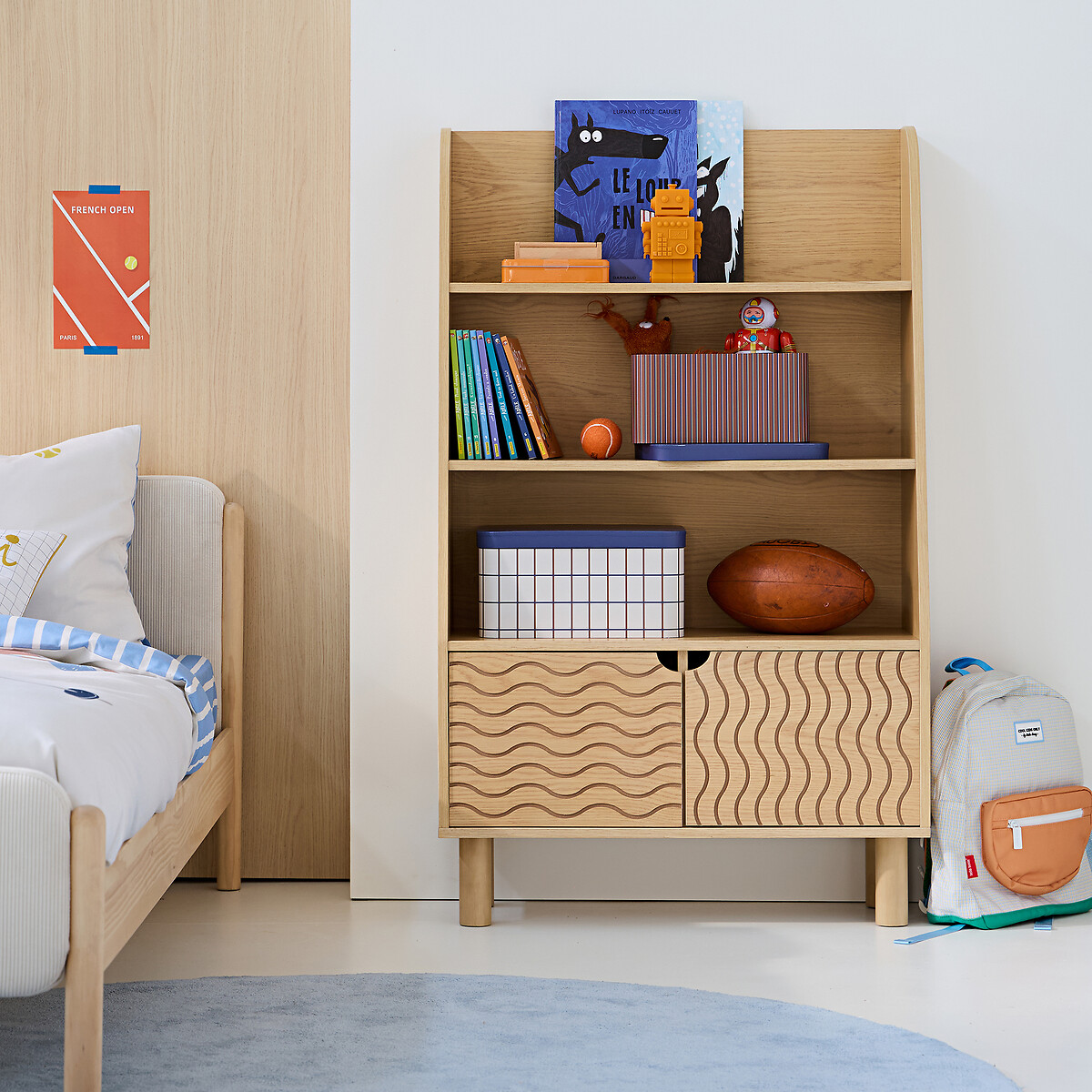 Etagère/bibliothèque, Wave plaqué chêne, LA REDOUTE INTERIEURS