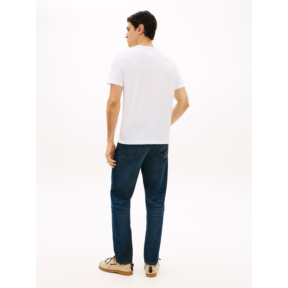 T-shirt col rond blanc, TOMMY HILFIGER
