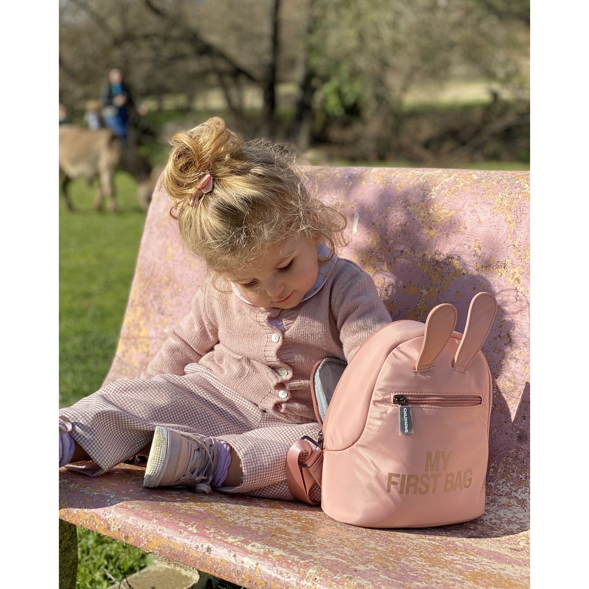 Sac à dos bébé My first bag rose poudré, doré, CHILDHOME