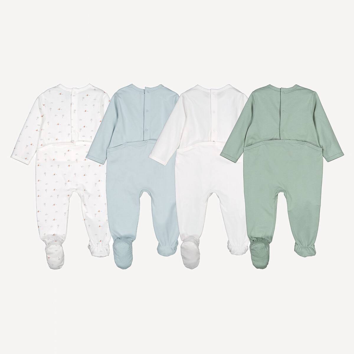 Lot de 4 pyjamas 1 pièce, imprimé animalier assortis, LA REDOUTE COLLECTIONS