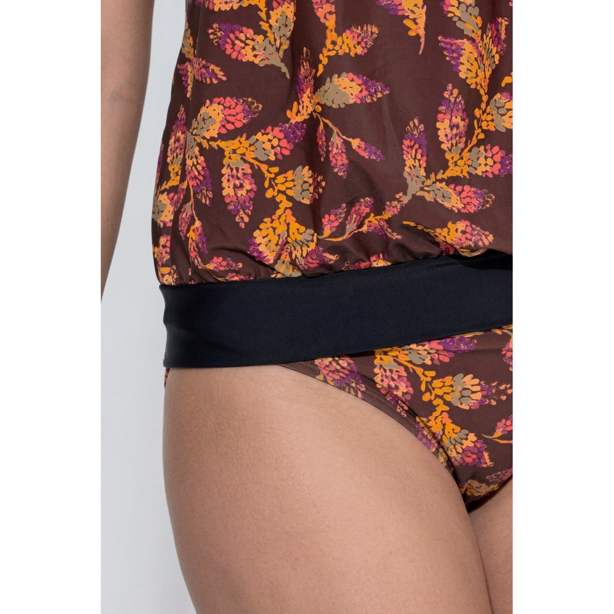 Tankini motif feuilles brun terre, ULLA POPKEN