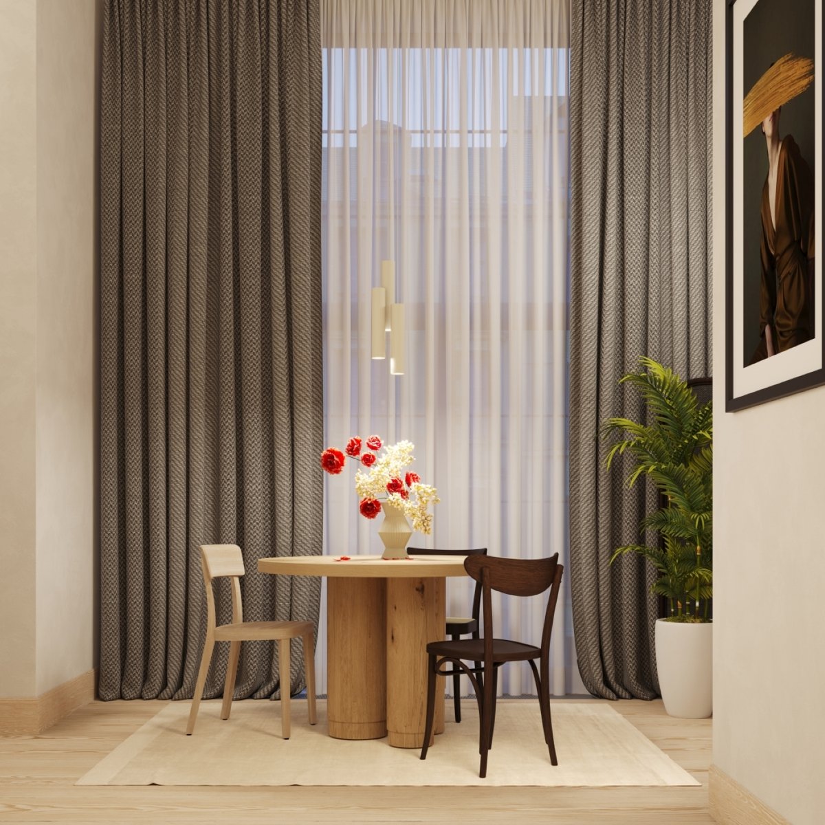 Suspension Acier Beige GU10 2 Lagos beige, EDEN