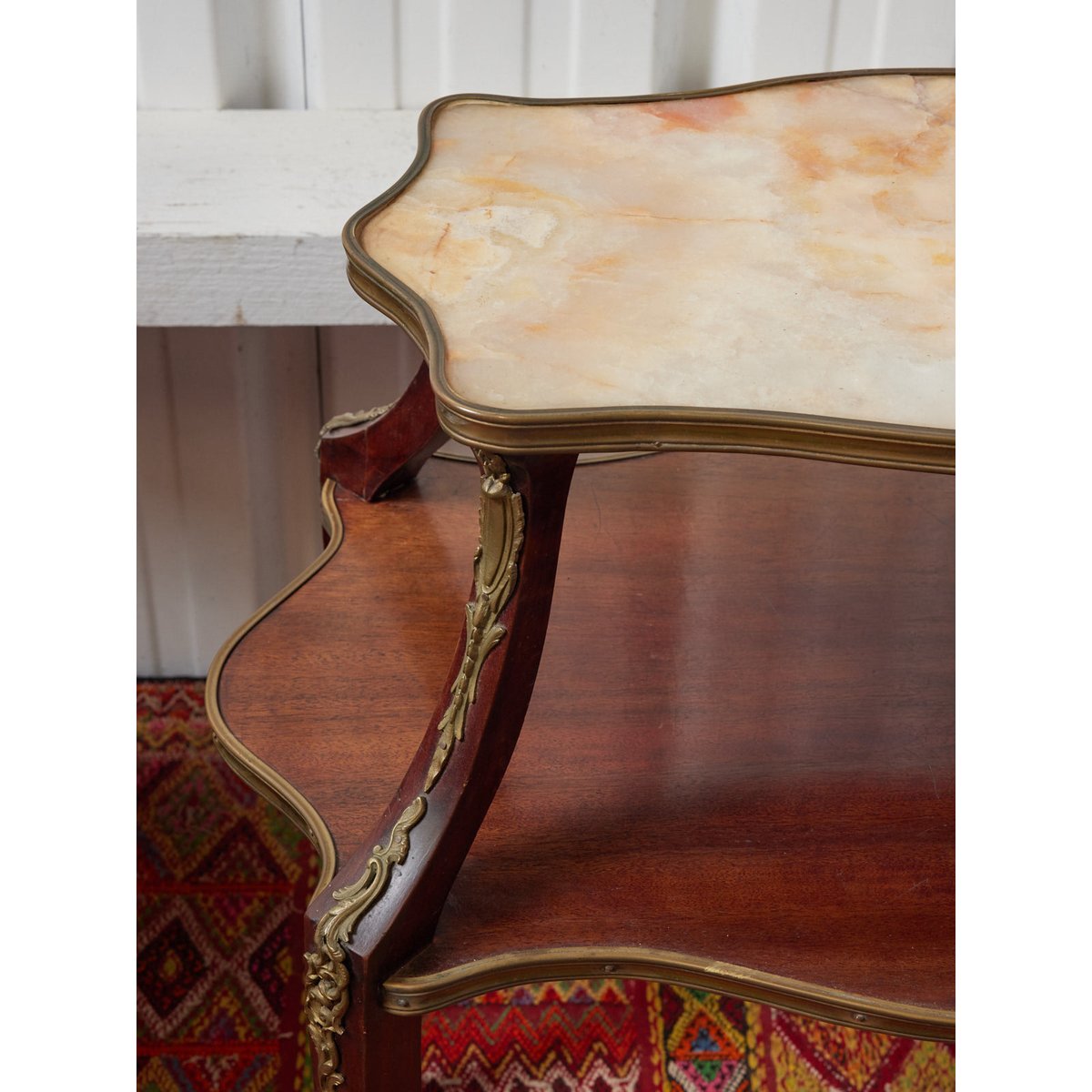 Table de service à thé Francine N°1099 - Bon état bois foncé, DEBONGOUT