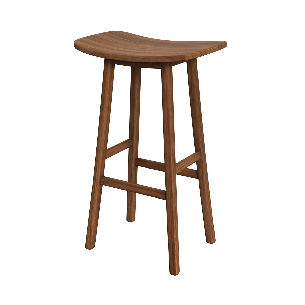 Tabouret de bar en bois de teck 77 cm - VITTORIA bois clair, MAISON PAVANE