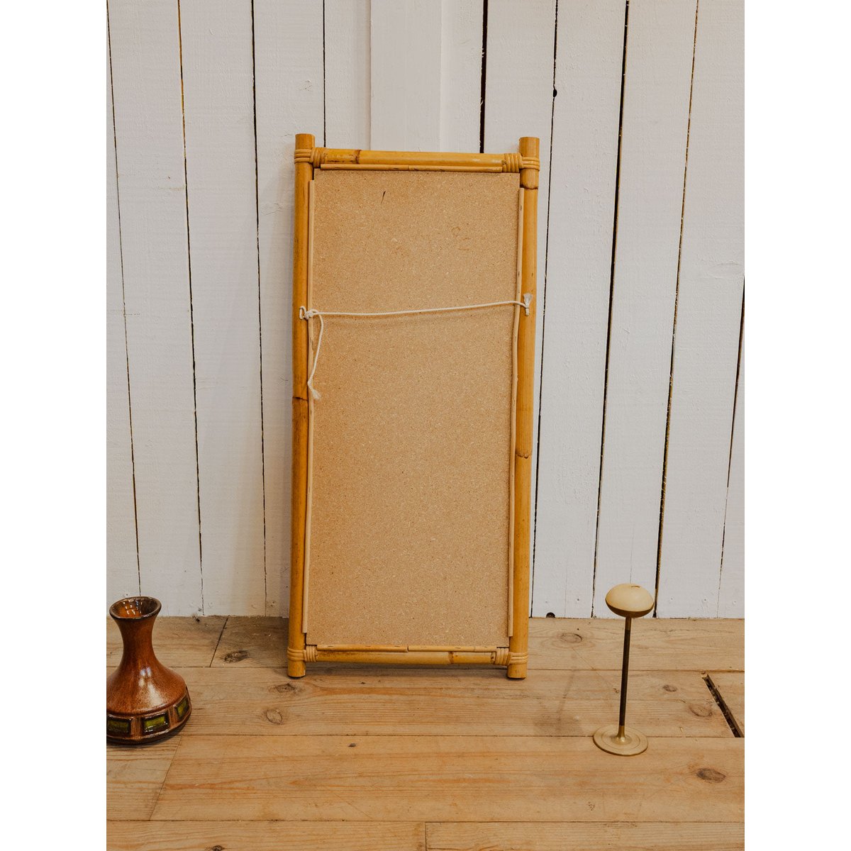 Miroir en bambou Georges N°1524 - Bon état bois clair, DEBONGOUT