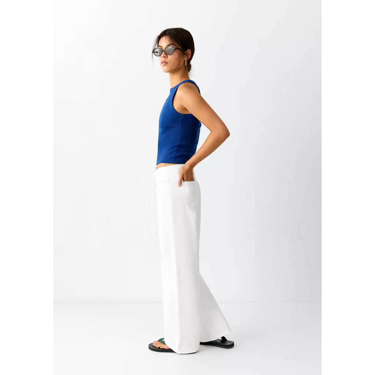 Jean low waist nœud blanc cassé, MANGO TEEN