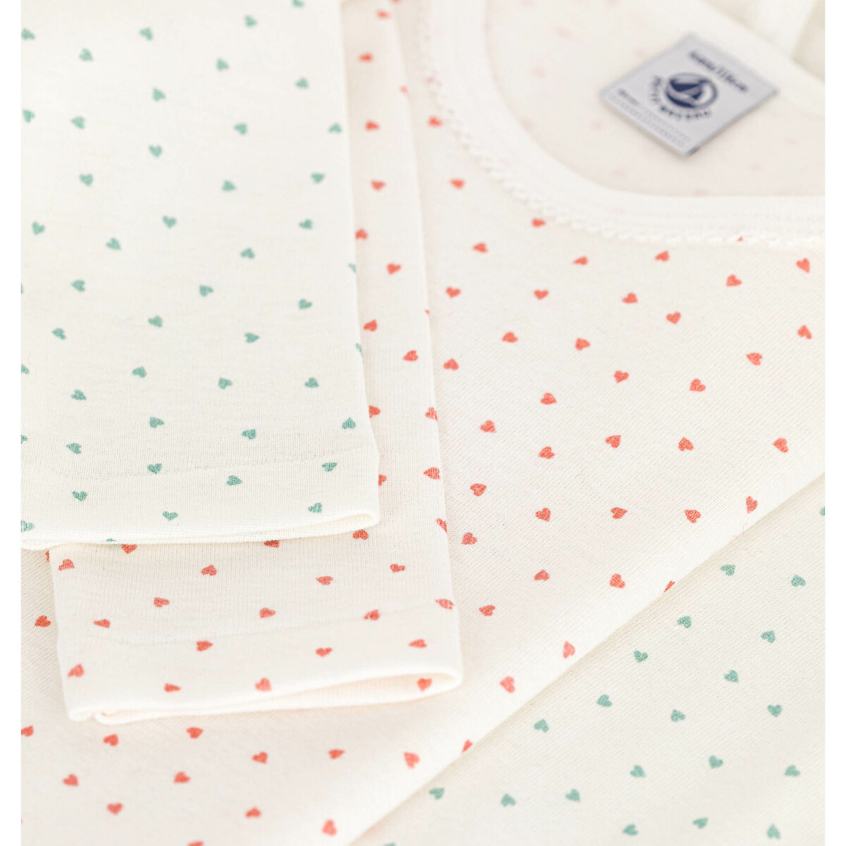 Pack of 2 T-Shirts in Printed Cotton white with print, PETIT BATEAU