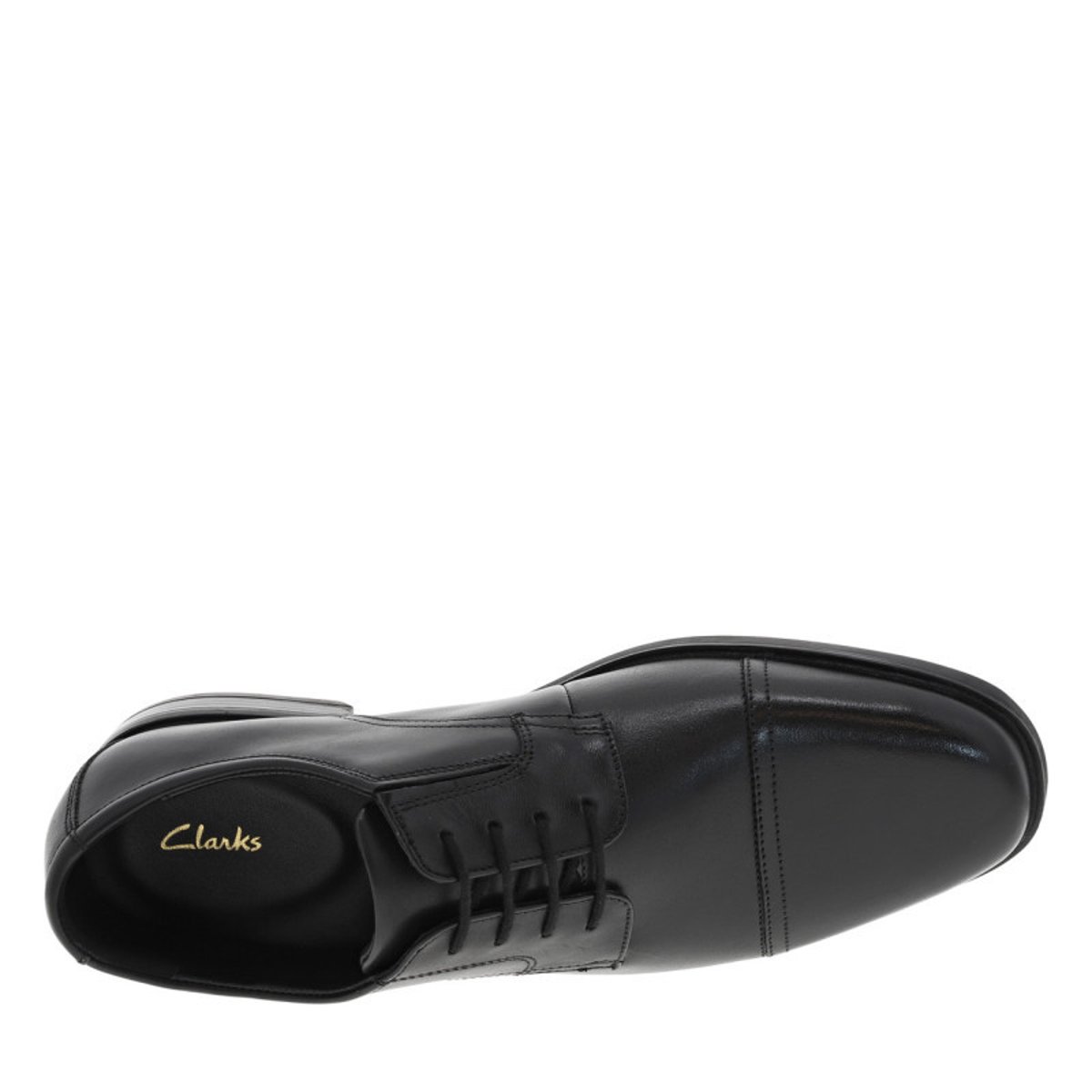 Chaussures richelieu en cuir Howard Cap noir, CLARKS