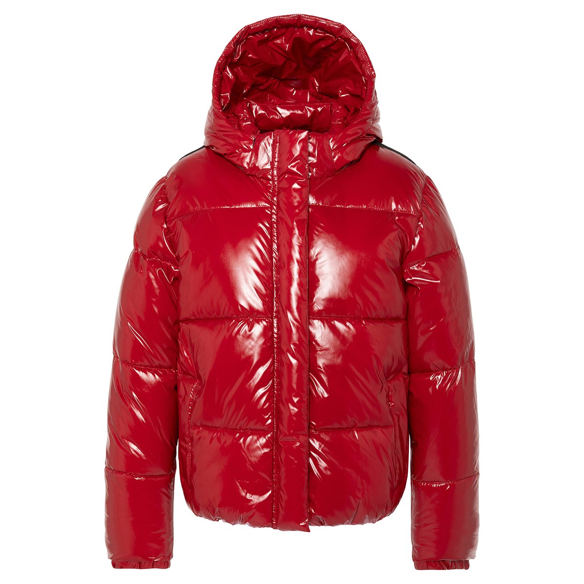 Blouson shiny à capuche enfant rouge, SCHOTT