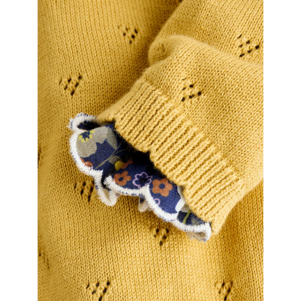 Cardigan, haut et pantalon en velours bébé jaune/ bleu marine ditsy/ violet, NEXT