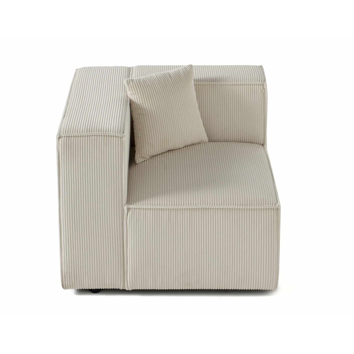 Module d'assise gauche en velours côtelé, ARTY beige, BEST MOBILIER
