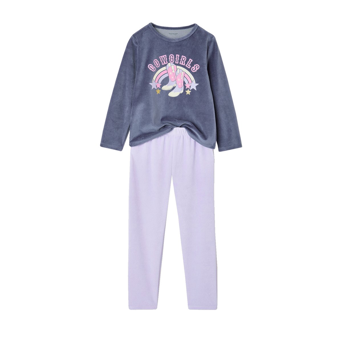 Lot de 2 pyjamas bleu ardoise, VERTBAUDET