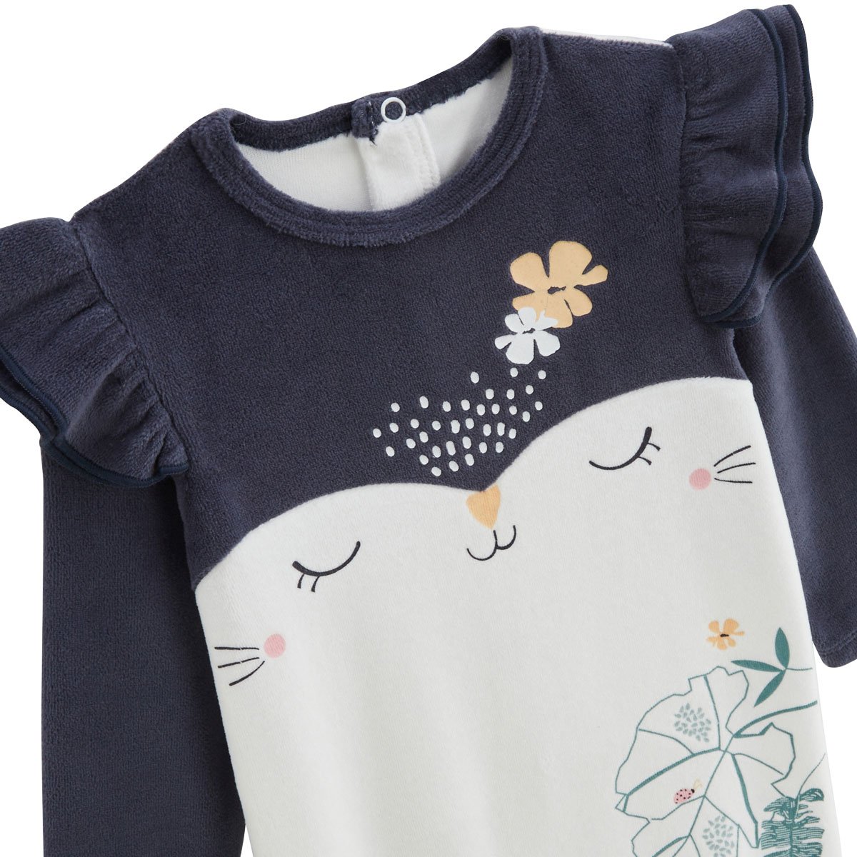 Pyjama bébé en velours Holamuchacha ecru, PETIT BEGUIN