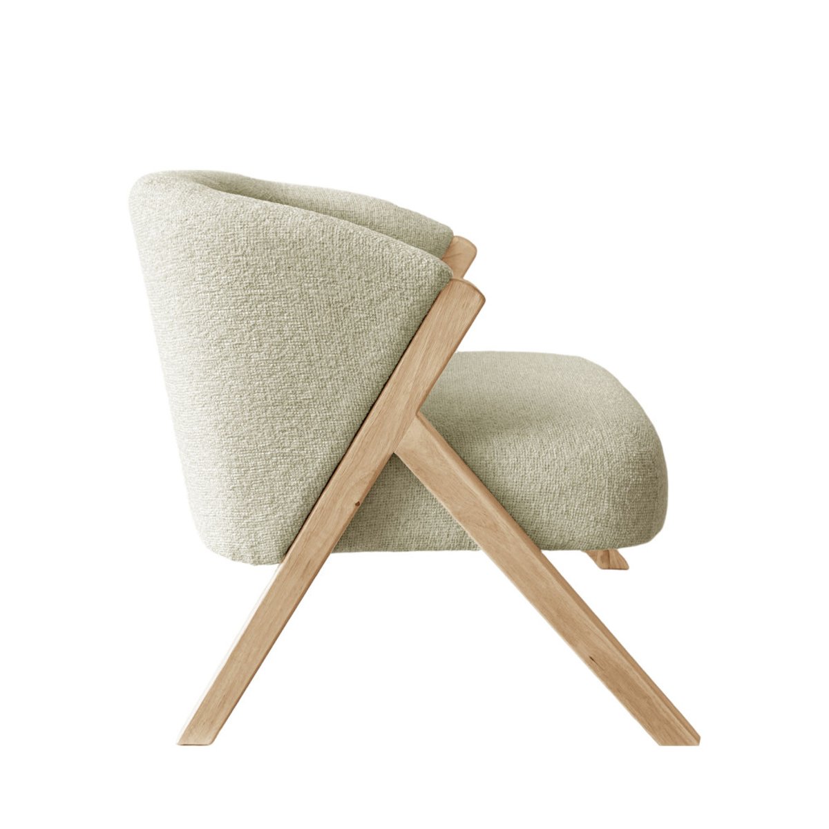 Fauteuil en tissu pieds bois clair- MALOU beige, DRAWER