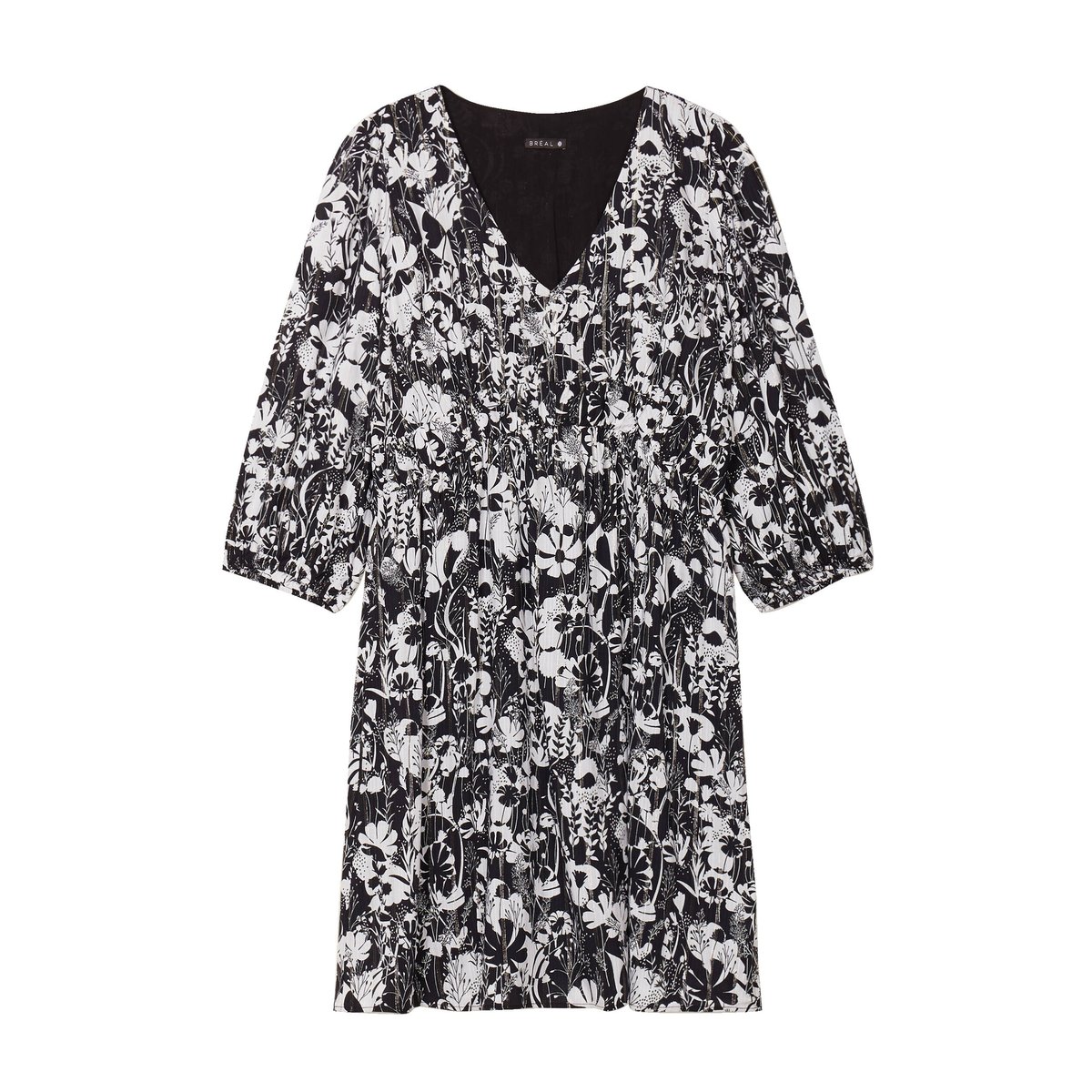 Robe évasée manches 3/4 noir, BREAL