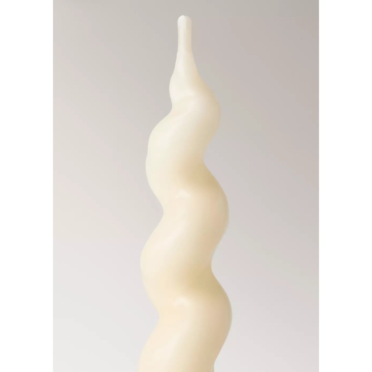 Bougies décoratives moyennes avec motif en spirale blanc cassé, MANGO HOME