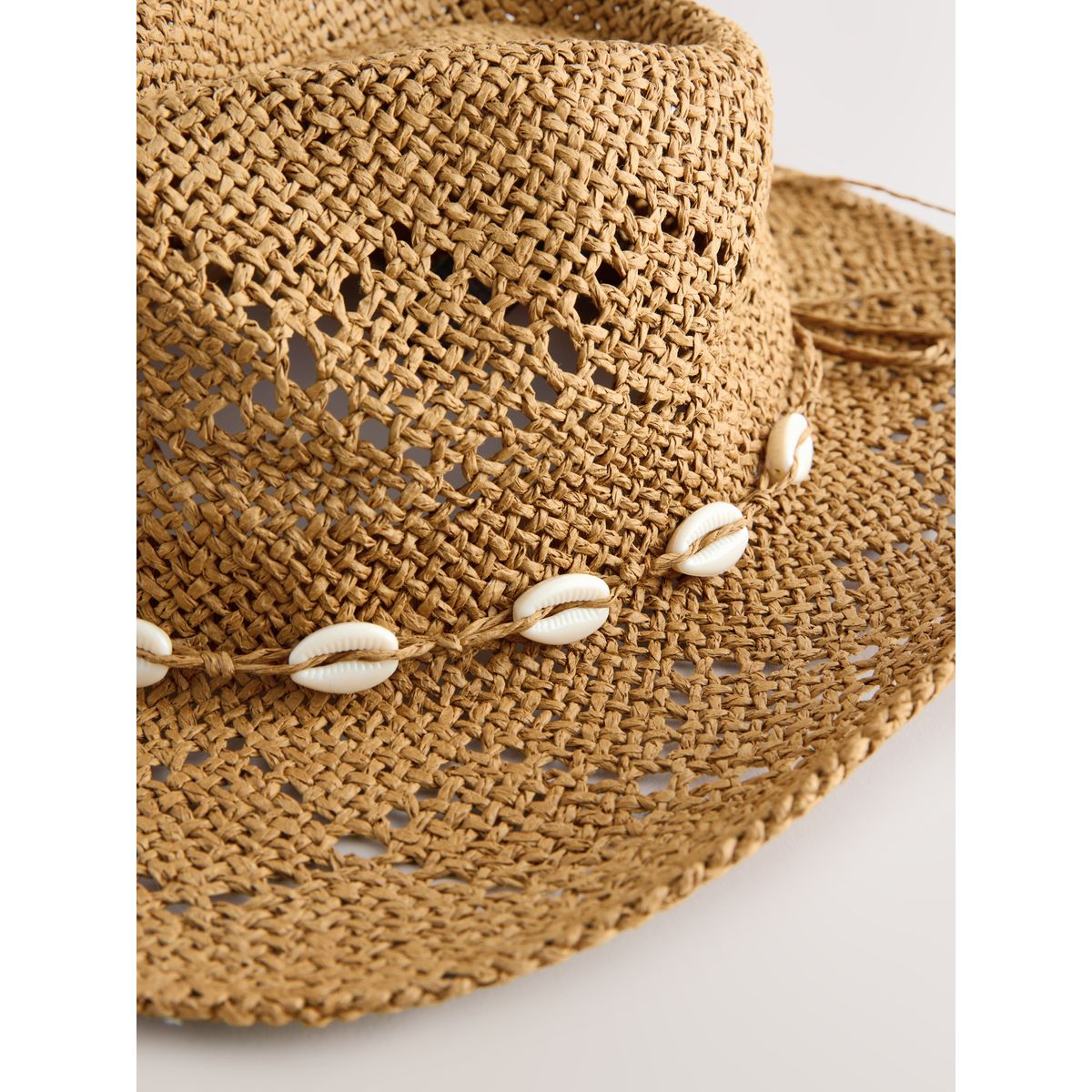 Chapeau de cowboy en raphia naturel foncé, NEXT