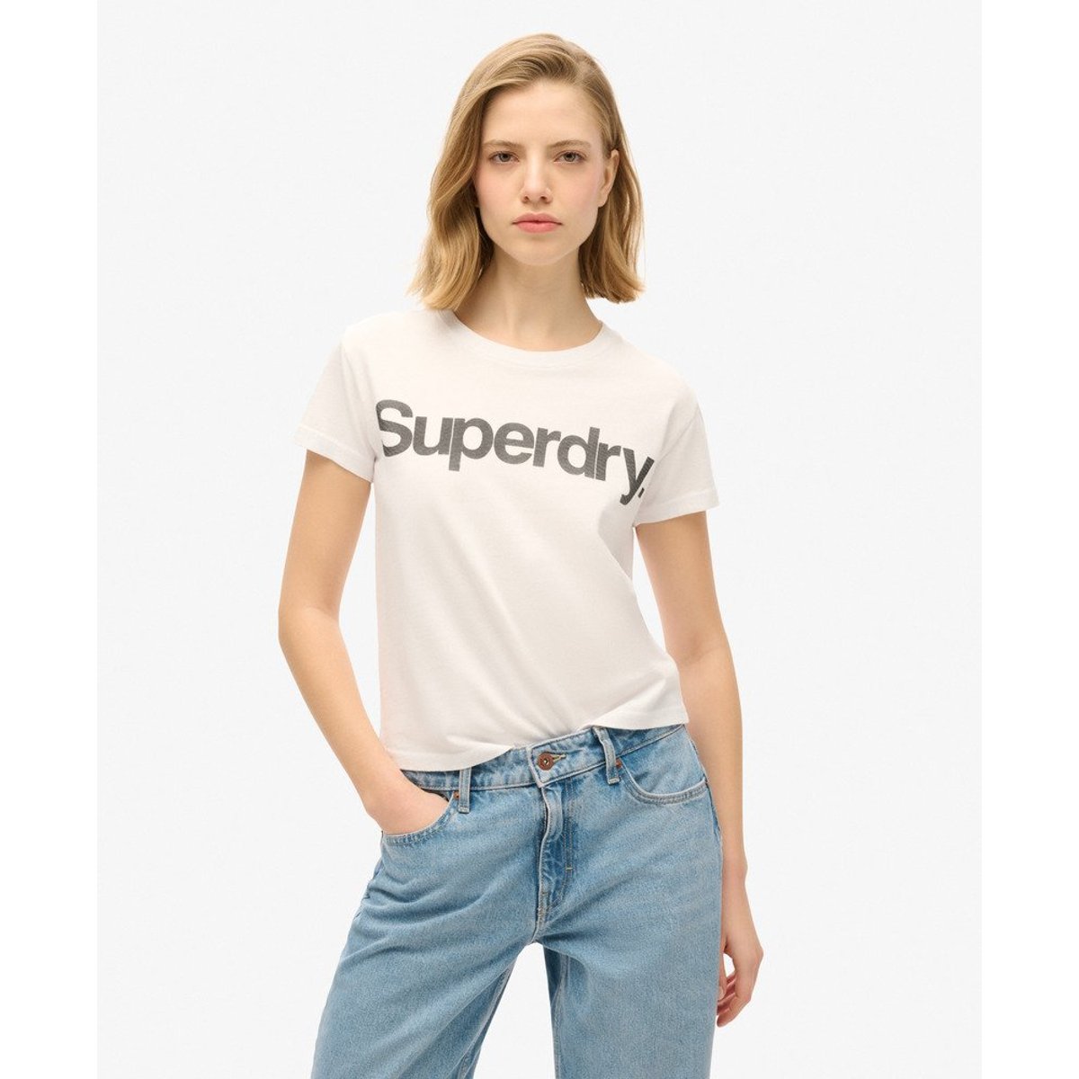 T-shirt Core Logo City blanc éclatant, SUPERDRY