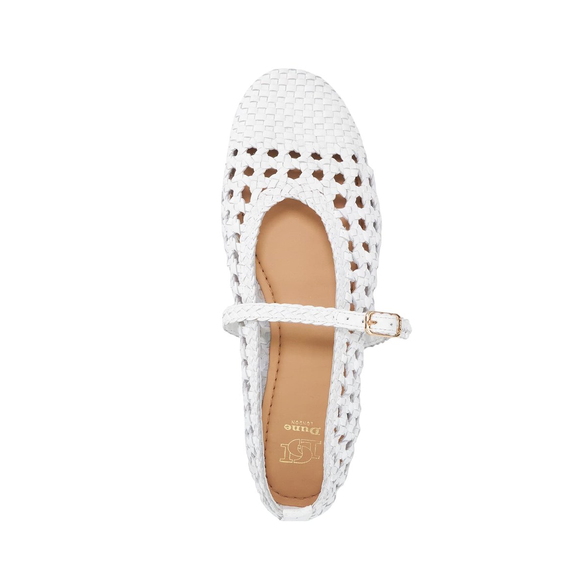 Babies en cuir tressé - HAZELLA white-leather, DUNE LONDON