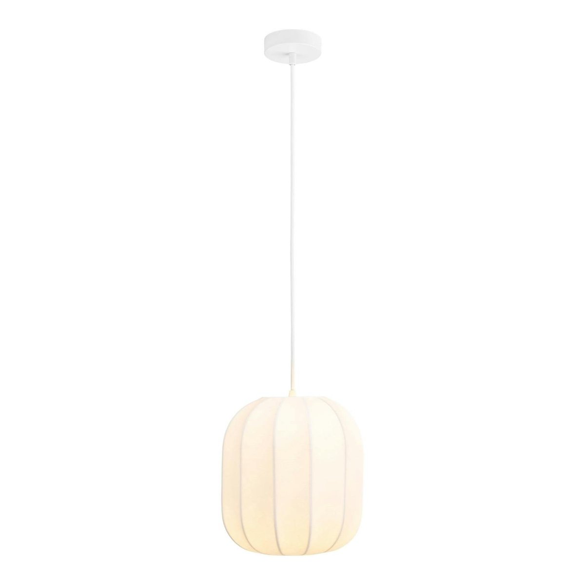 Suspension moderne blanche forme cylindre SKIVE blanc, PIER IMPORT