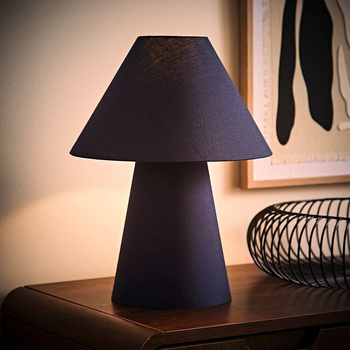Frances Tapered Fabric Table Lamp blue, SO'HOME