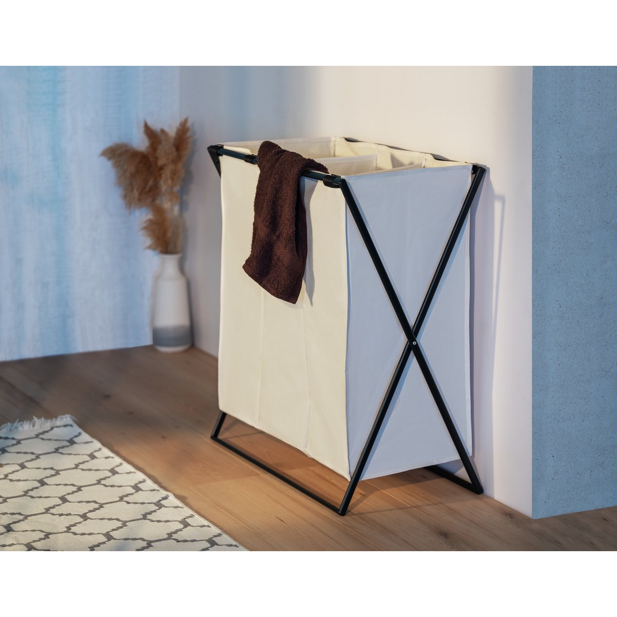 Panier à linge - 3 compartiments TRIO beige, WENKO