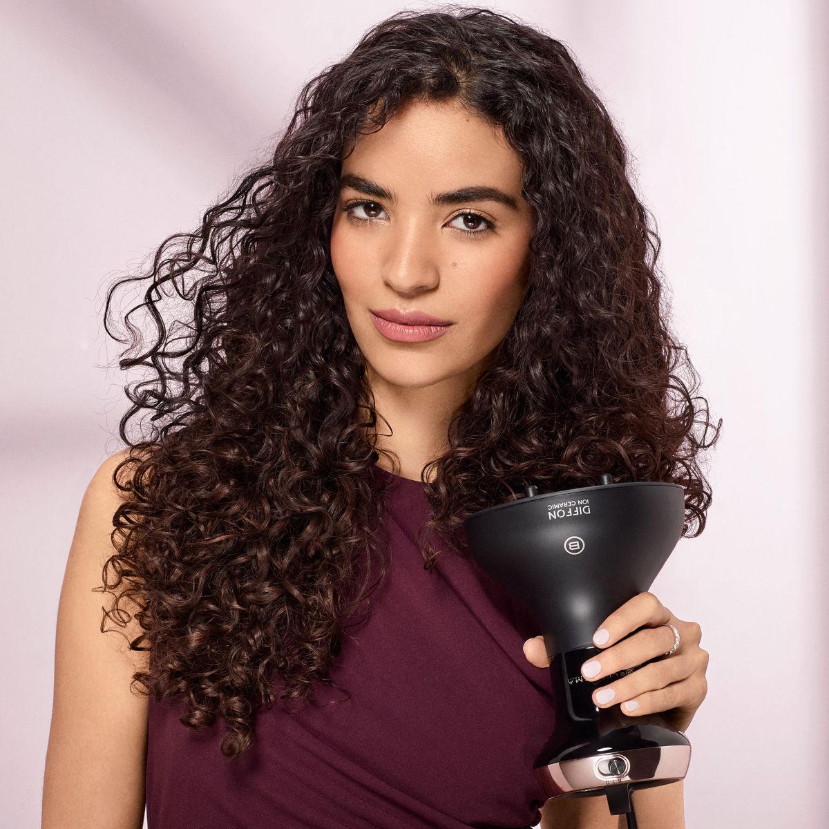 Diffuseur sèche-cheveux Diffon Ion Ceramic rose et noir, BELLISSIMA